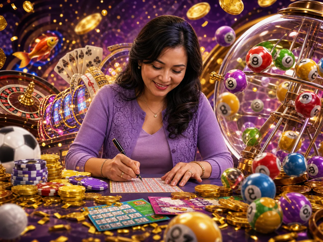 Made for the Malaysian market – lottery bingo violet illustration